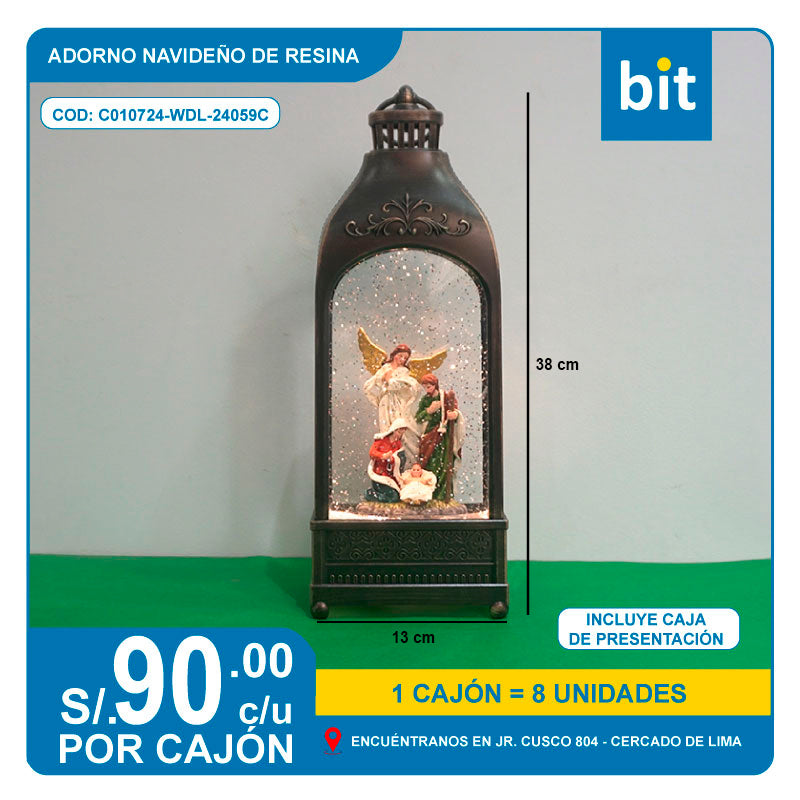 ADORNO NAVIDEÑO DE RESINA COD: C010724-WDL-24059C -- CJN 8 UNDS