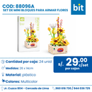 C01 SET DE MINI BLOQUES PARA ARMAR FLORES COD: 88096A CJN 24 UND