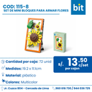 ADORNO DE PLÁSTICO PARA EL HOGAR CON FLOR COD:115-8 CJN 72 UNDS