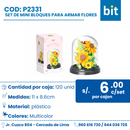 C02 ADORNO DE PLÁSTICO PARA EL HOGAR CON FLOR / COD: P2331 CJN 120 UNDS