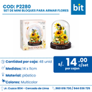 C01 SET DE MINI BLOQUES PARA ARMAR FLORES COD: P2280 CJN 48 UND