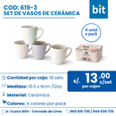C01 SET DE VASOS DE CERAMICA COD: 619-3  CJN 18 SET