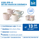 C01 SET DE VASOS DE CERAMICA COD: 619-4  CJN 18 SET