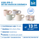 C01 SET DE VASOS DE CERAMICA COD: 619-2  CJN 18 SET