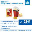 C01 MAQUINA PARA POP CORN COD: 696 CJN 24 UND