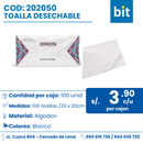 C03 TOALLA DESECHABLE PARA CARA / COD: 202050 - CJN 100 UNDS