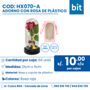 C01 ADORNO CON ROSA DE PLASTICO COD: HX070-A CJN 60 UND