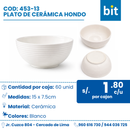 C01 PLATO DE CERAMICA COD: 453-13 CJN 60 UNID