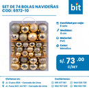 C01 SET BOLAS NAVIDEÑAS COD: 6972-10 CJN 8 SET
