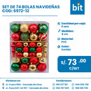 C01 SET BOLAS NAVIDEÑAS COD: 6972-12 CJN 8 SET