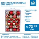 C01 SET BOLAS NAVIDEÑAS COD: 6972-13 CJN 8 SET