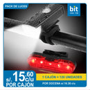 C02-PACK DE LUCES LUZ FRONTAL Y TRASERA, RECARGABLE (disponible en tienda)